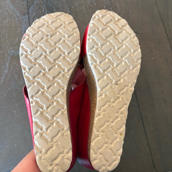 Yokono Red Leather Cork Wedges Crisscross Sandals Size 9 - Picture 9 of 13